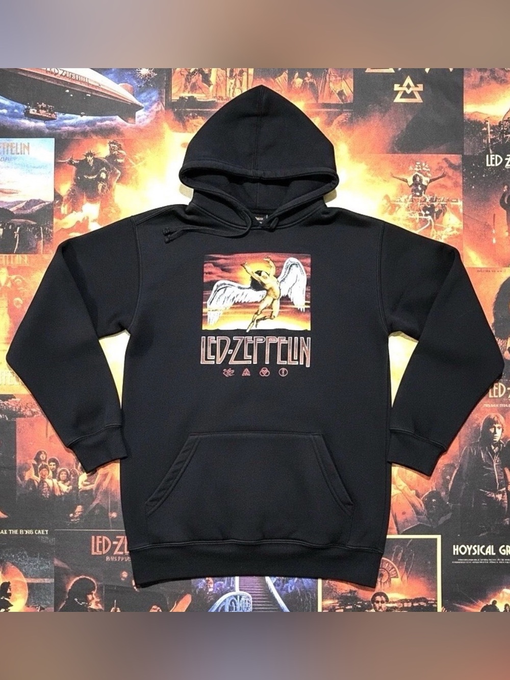 Vintage 70s Led Zeppelin Graphic Hoodie Classic Icarus Design Artimonde Trading